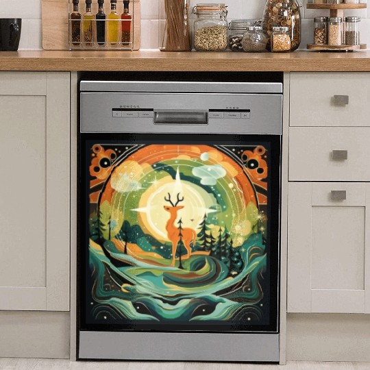 North Star Forest Deer [Surreal Aesthetic] Dish Washer Covers