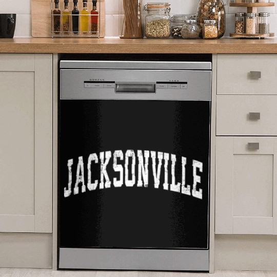 Jacksonville Florida Fl Vintage Varsity Sports Tex Dish Washer Covers