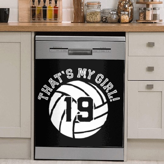 19 Volleyball Player That'S My Cheer Mom Dad Team Dish Washer Covers