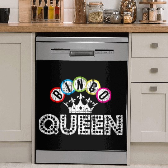 Bingo Casino Night Crown Bingo Queen Dish Washer Covers
