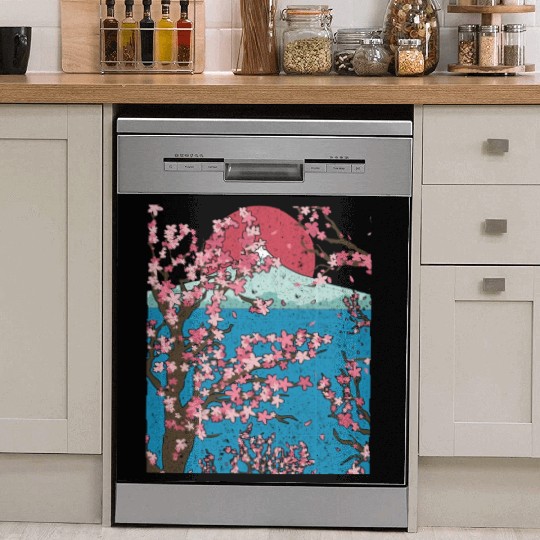 Japan cherry blossom gift sunset sakura Dish Washer Covers