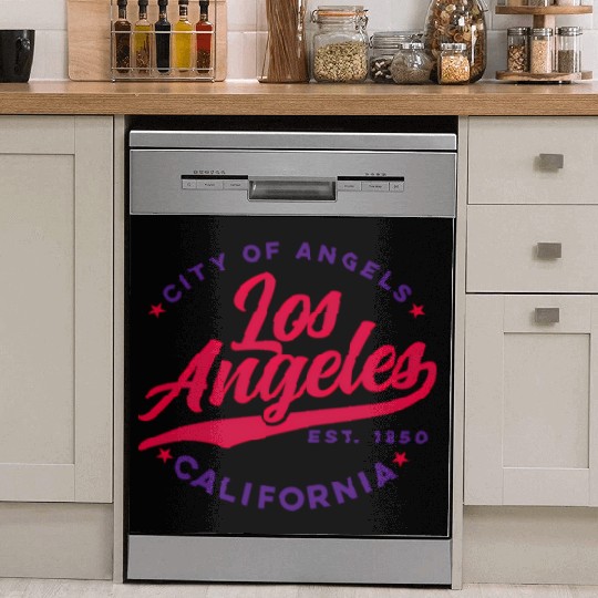 Los Angeles City Of Angels California Red Text Dish Washer Covers
