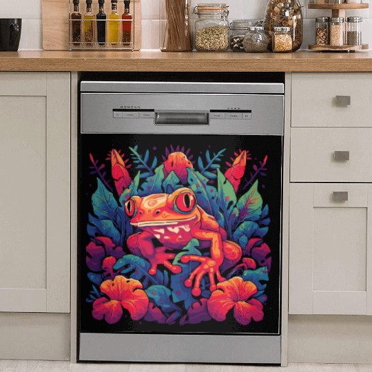 Wild Poison Frog Goth Goblincore Fairycore Gothic Dish Washer Covers