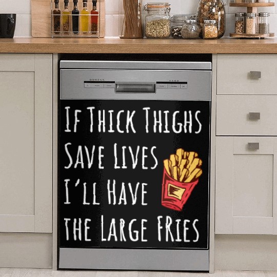 Funny Thick Thighs Save Lives Fries Dish Washer Covers