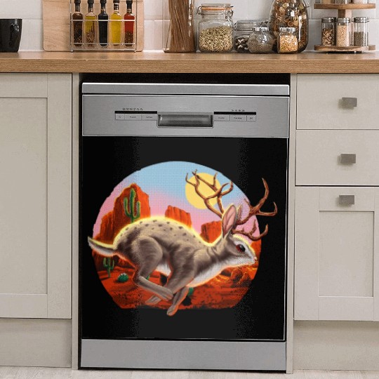 Jackalope Cryptid Rabbit Dish Washer Covers