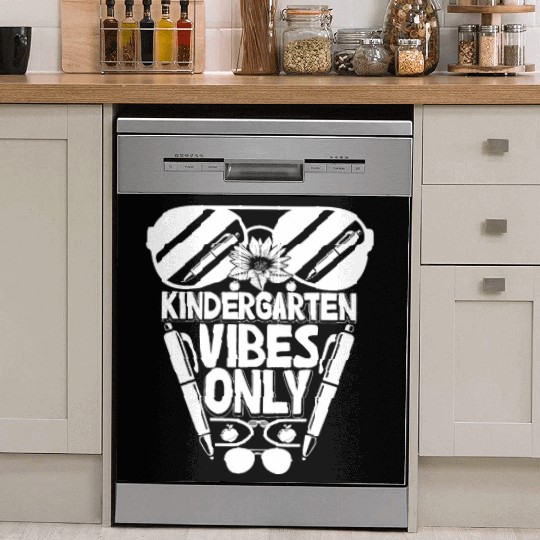 Kindergarten Vibes Only Back to School Funny Dish Washer Covers