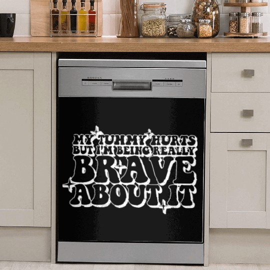 Tummy Ache Survivor My Tummy Hurts Funny Lactose Dish Washer Covers