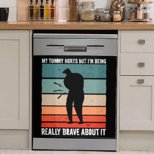 Funny Tummy Ache Survivor My Tummy Hurts Celiac Dish Washer Covers