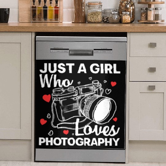 Photography Art For Women Girl Photographer Camera Dish Washer Covers