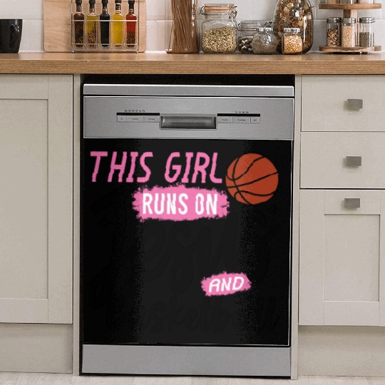 This Girl Runs On Jesus and basketball Dish Washer Covers