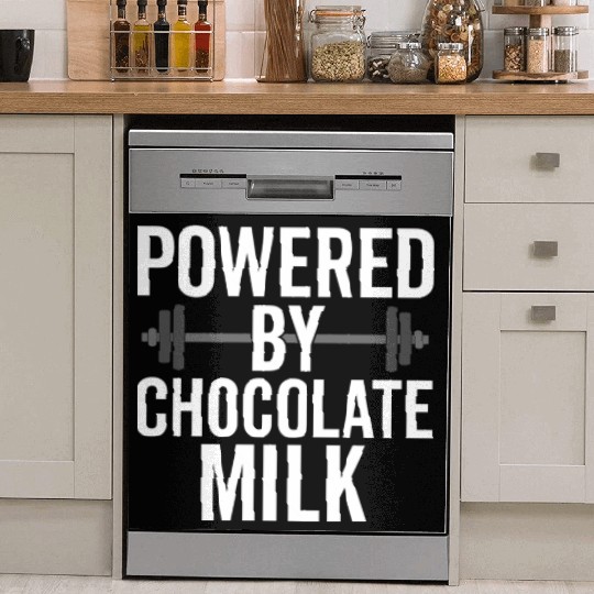 Powered By Chocolate Milk Funny Gym Dish Washer Covers