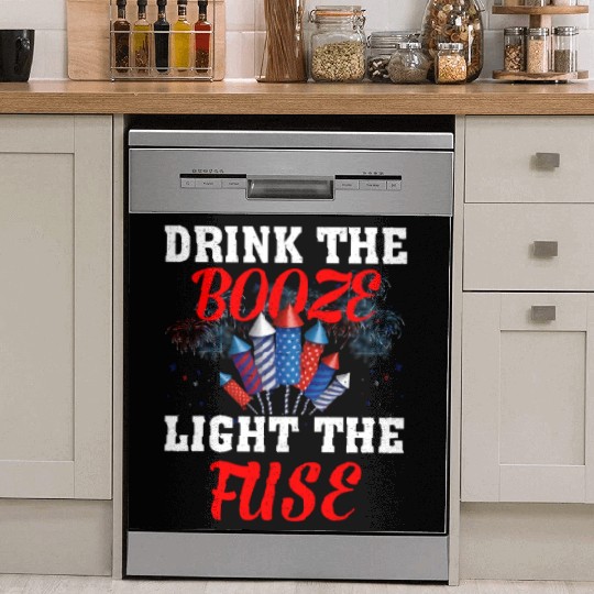 Light The Fuse Fireworks Funny Fourth 4th Of July Dish Washer Covers