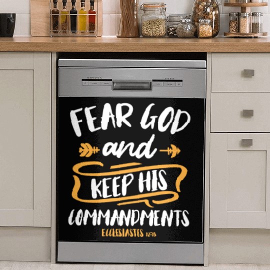 Fear God and Keep His Commandment Bible Verse Dish Washer Covers