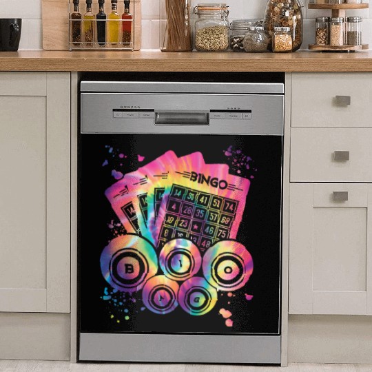 Bingo Balls Colorsplash Women Men Bingo Dish Washer Covers