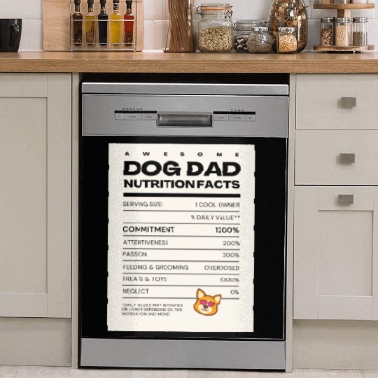 Awesome Dog Dad Nutrition Facts Dish Washer Covers