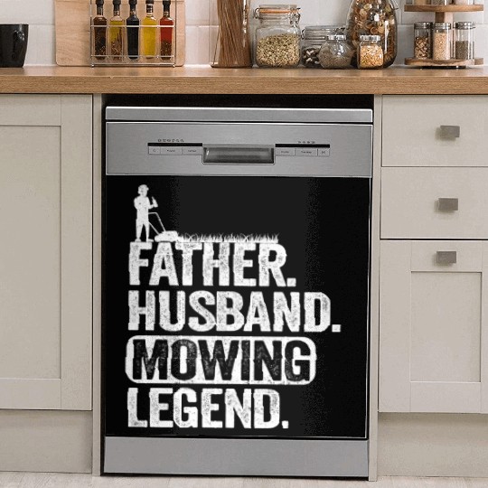 Father Husband Lawn Mowing Legend Gardening Dad Dish Washer Covers