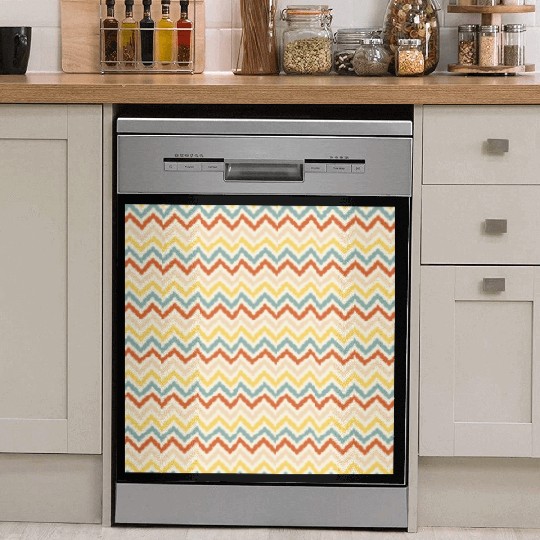 Retro Colorful Chevron Pattern Dish Washer Covers