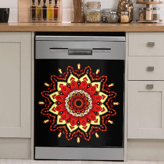 Colorful Mandala Pattern Modern 4 Dish Washer Covers