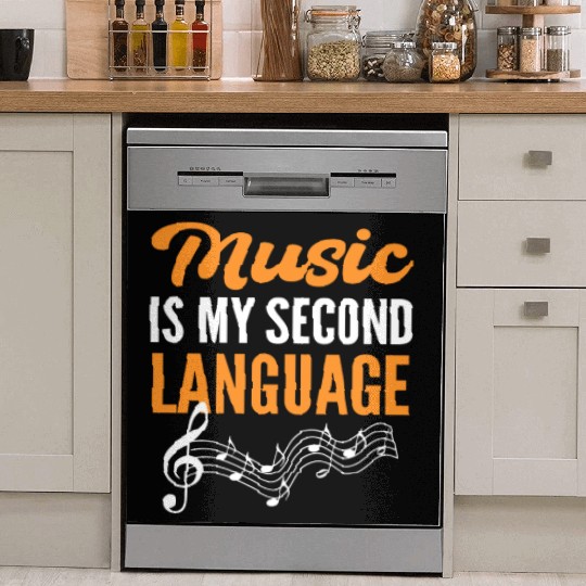 Second Language Old Musician Gift Dish Washer Covers