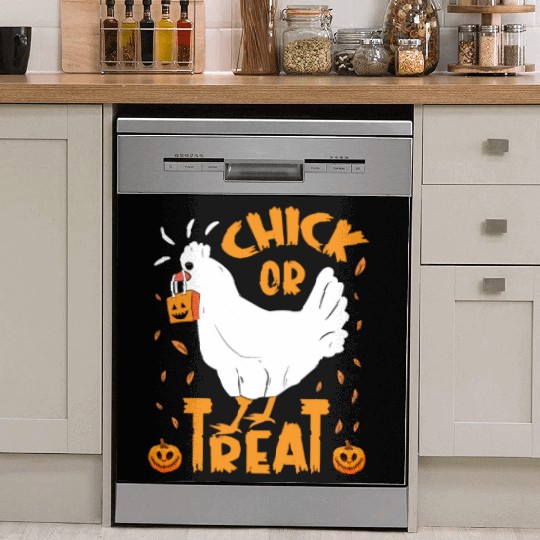 Halloween Chick or Treat Funny Halloween Chicken Dish Washer Covers