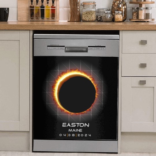 2024 Easton Maine Eclipse Memento Souvenir April Dish Washer Covers