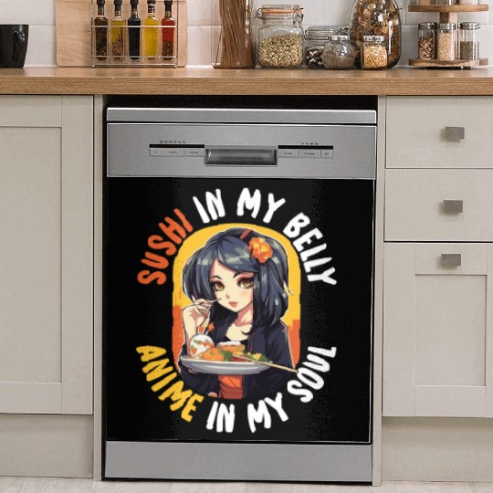 Anime Sushi Lover Nigiri Sashimi Food Manga Otaku Dish Washer Covers