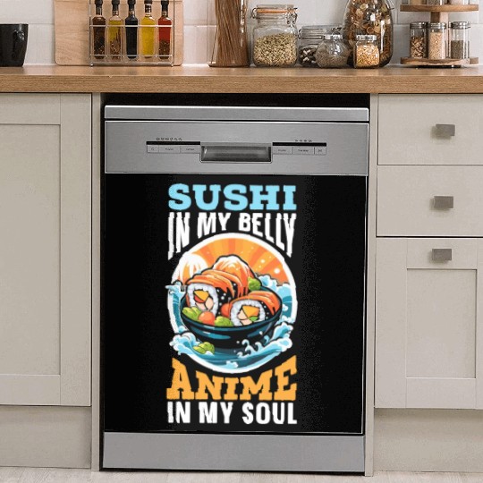 Anime Sushi Lover Nigiri Sashimi Food Manga Otaku Dish Washer Covers