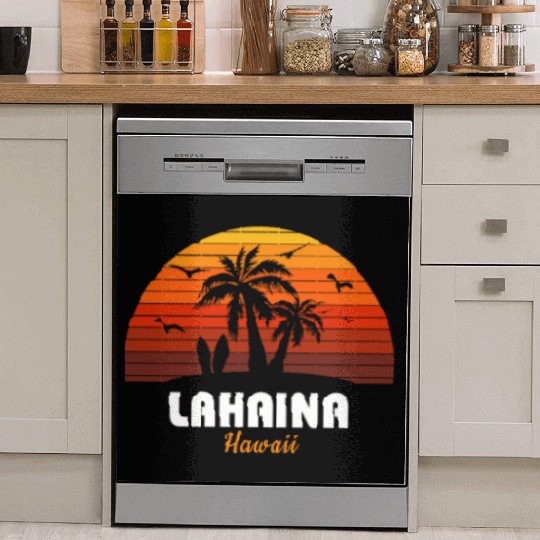 Retro Lahaina Maui Hawaii Sunset Cool Vintage Dish Washer Covers