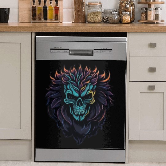 scary Skull lion Dish Washer Covers