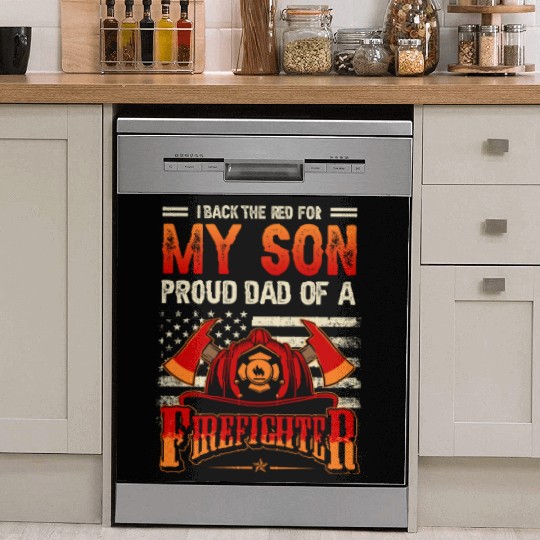 I Back The Red For My Son Proud Dad Of A Dish Washer Covers