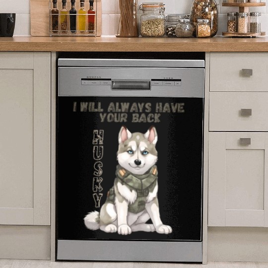 Cute Beautiful Love Husky Puppy Dog Design Dish Washer Covers