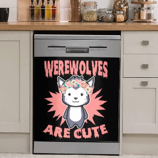 Cute Halloween Werewolf For Trick Or Treat Dish Washer Covers