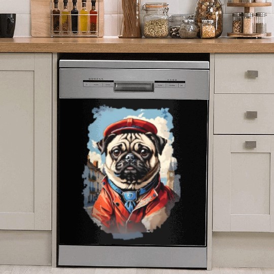 Pug's British Adventure Dish Washer Covers