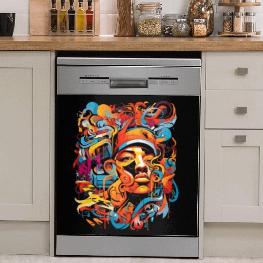 Music, hip-hop, rap, rapper, sound, gift. Dish Washer Covers