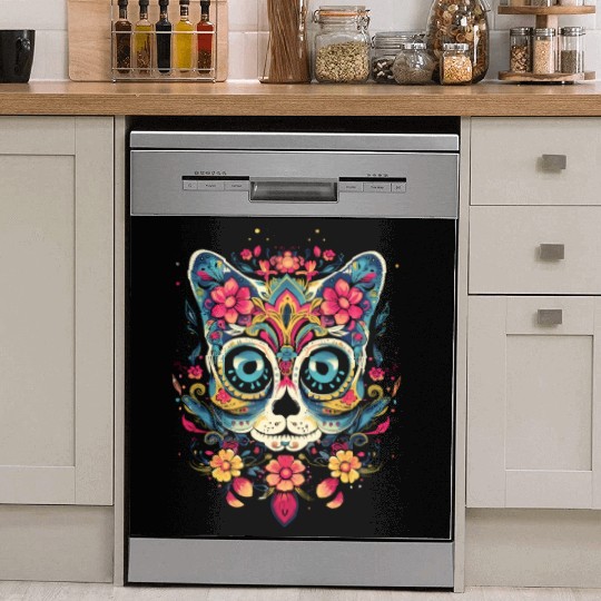 Dia De Los Muertos Sugar Skull Mexican Holiday Dish Washer Covers