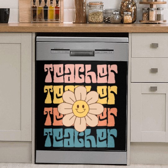 Teacher Daisy Colorful Dish Washer Covers