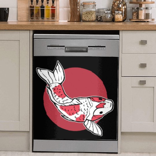 Japanese Koi Fish Koi Fish Keeper Dish Washer Covers