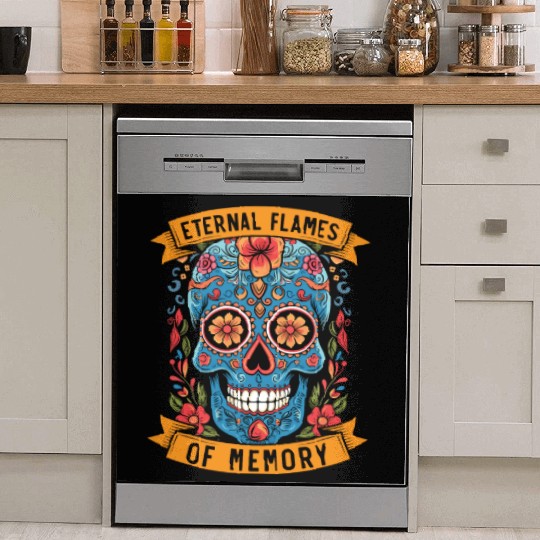 Dia De Los Muertos Sugar Skull Mexican Holiday Dish Washer Covers