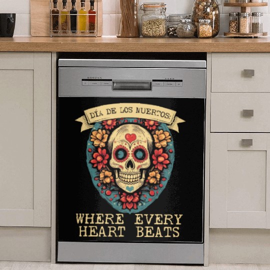 Dia De Los Muertos Sugar Skull Mexican Holiday Dish Washer Covers