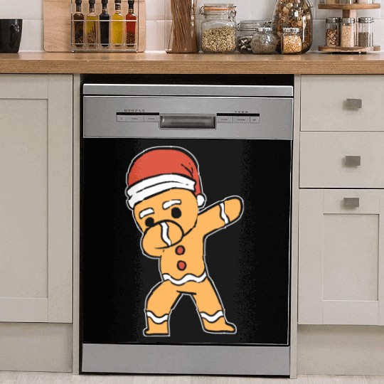 Dabbing Gingerbread Performer Gift Dish Washer Covers