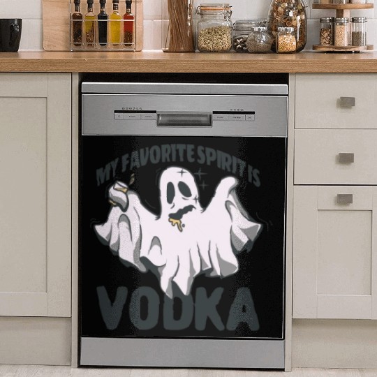 My Favorite Spirit Is Vodka Halloween Vodka Ghost Dish Washer Covers