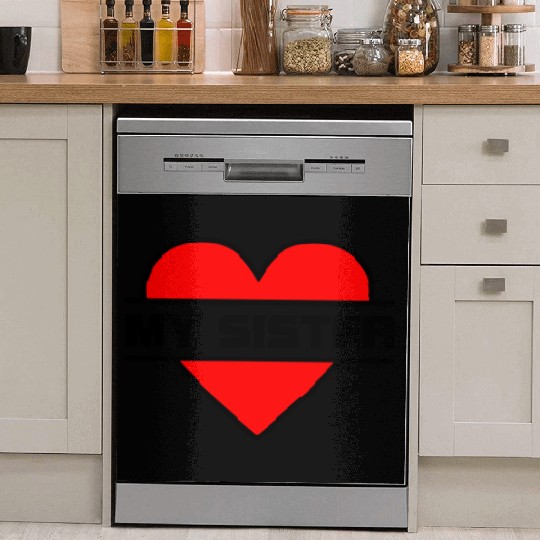 Heart I love my sister for true sisterly love 'Wit Dish Washer Covers