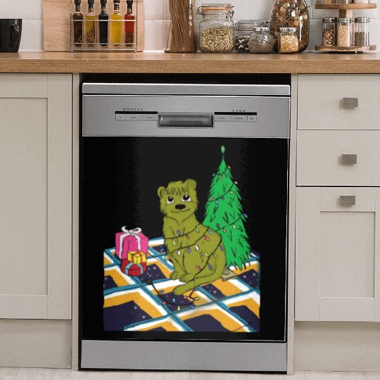 Cat Christmas Light Dish Washer Covers Funny Cat Lover