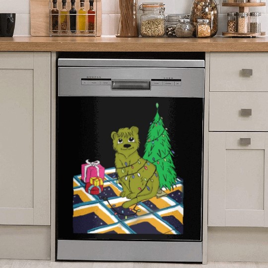 Cat Christmas Light Dish Washer Covers Funny Cat Lover