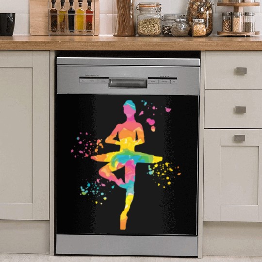 Ballet Dancer Colorsplash Ballerina Dish Washer Covers