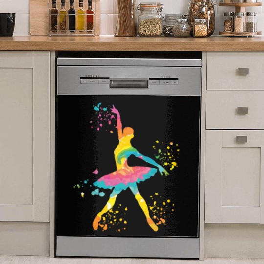 Ballet Dancer Colorsplash Ballerina Dish Washer Covers