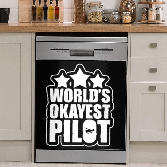 Funny World s Okayest Pilot Airplane Dish Washer Covers