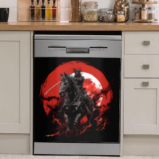 Skeleton horse Human skeleton Horse riding Sword 4 Dish Washer Covers