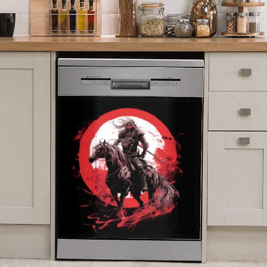Skeleton horse Human skeleton Horse ridingSword 12 Dish Washer Covers