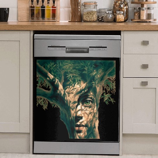 Olive tree and face Dish Washer Covers